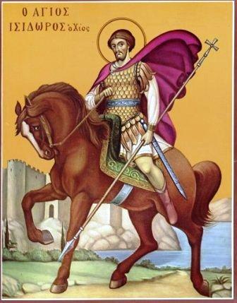 Saint Isidoros who was martyred in Chios